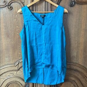 DKNY sleeveless top in a vibrant turquoise or jewel blue